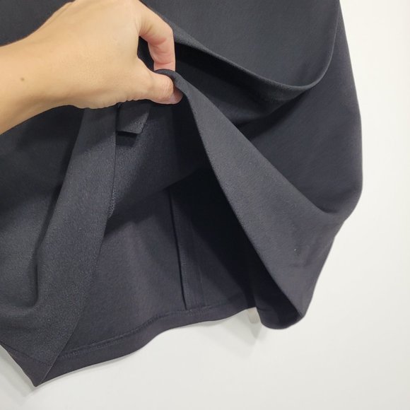 Maggy London Women's Black White Front Asymmetric Slit Darting Sheath Dress 10 - Picture 6 of 13